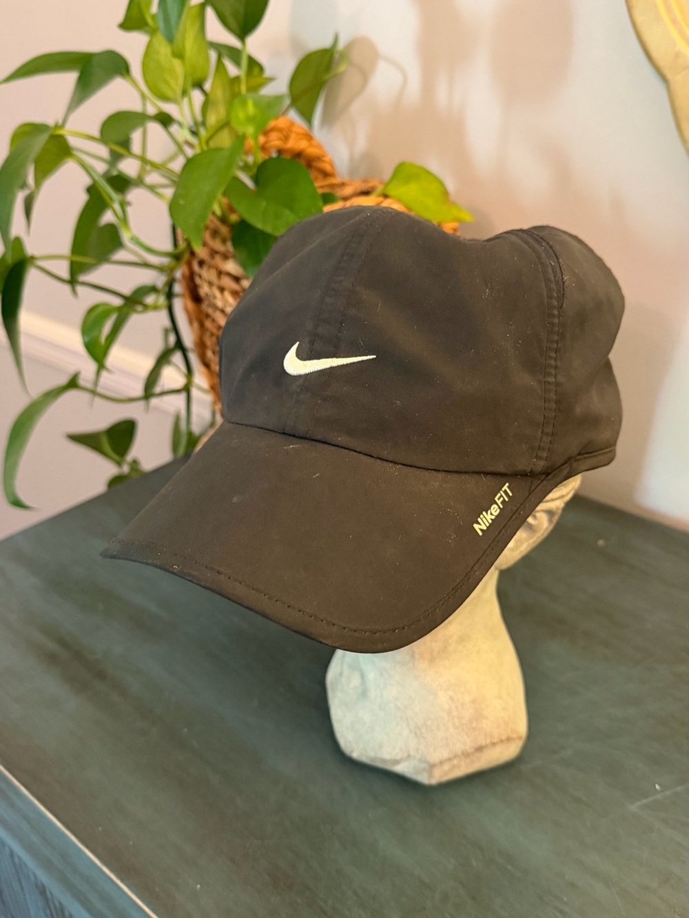 Nike Fit black Logo on front cap, adjustable.